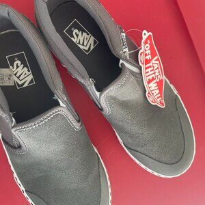 VANS Asher DW Checker Foxing Pewter SUEDE Slip-on Shoes
